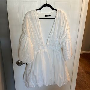 White Puff Sleeve Dress